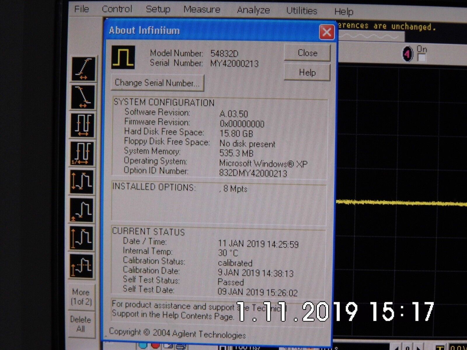 Agilent/HP 54832D MSO 1GHz,4GS/s,4CH + 16CH w/opt 080 & accessories Agilent/HP 54832D MSO 1GHz,4GS/s,4CH + 16CH w/opt 080 & accessories